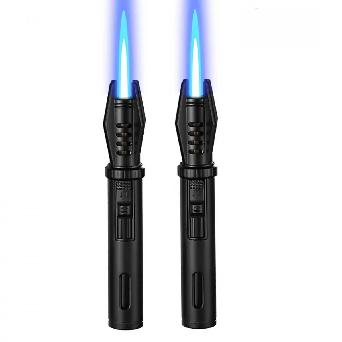 Windproof Torch Lighter Set - 2 Piece Heavy Duty Metal Torches for Kitchen Baking, BBQ & Camping - Compact & Portable, Portable Kitchen