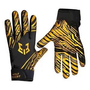 1 Pair American Football Gloves, Sticky Grip Breathable Design, Football Accessories, for Men Women Rugby & Training & Competition Match Outdoor Game Football Equipment
