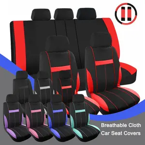 Universal Car Seat Covers with Steering Wheel Cover & Belt Protectors, Full Set 100% Breathable Airbag Compatible Car Seat Protectors for Nissan /Honda /Civic /CRV /Hrv /Kia /Sorento /Toyota /Corolla /4Runner /Camry /Hyundai /Mazda