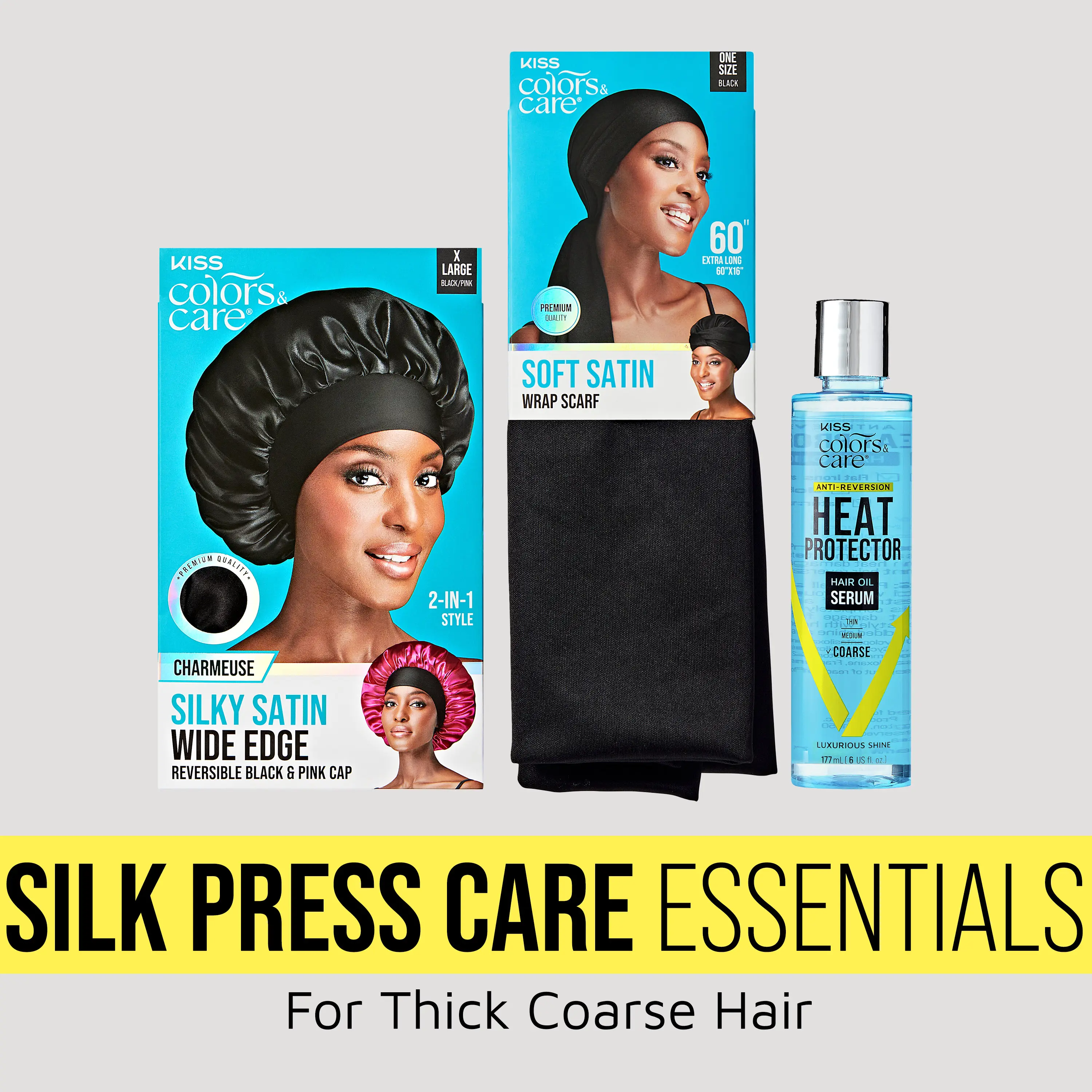 KISS Colors & Care Silk Press Care Essentials Bundle