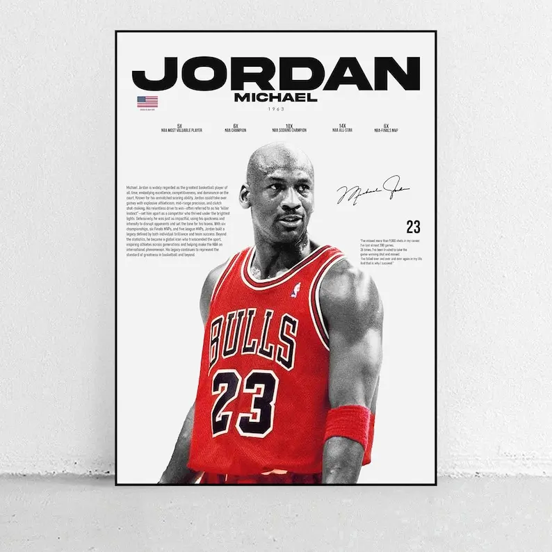 Michael Jordan Sports Poster, Basketball poster,Basketball Gift Michael Jordan Sports Poster, Basketball poster,Basketball Gift