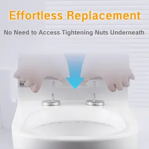 Toilet Seat Bolt Kit, Quick Release Mechanism, Easy Installation, Compatible with Standard Toilet Seats, No Tools Required