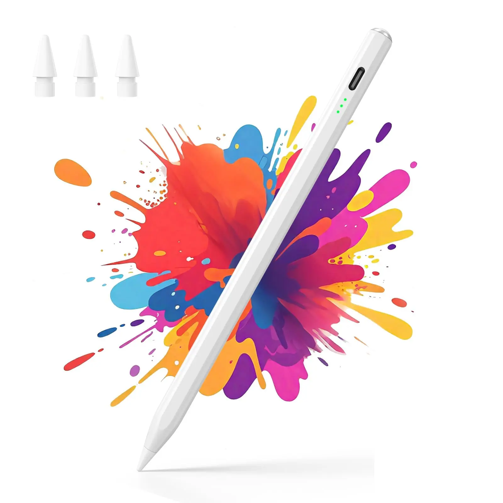 ZtotopCases Stylus Pen for iPad(2018-2025)-13 Mins Fast Charge with Tilt Sensitivity & Palm Rejection for iPad 11/10/9/8/7/6th Gen, Air 7/6/5/4/3/M3/M2, Pro 13"/12.9"/11"/M4, Mini 7/6/5th, White