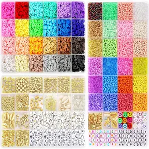 42400 Counts+ Funtopia Glass Clay Beads Kit for Jewelry Making beaded embroidery Seed Beads 2mm Tiny Beads with 3 Storage Box  6mm Polymer Clay Beads 19 Different Bead Charms Kit DIY Art Craft Kit for Girls Women Friendship Bracelets