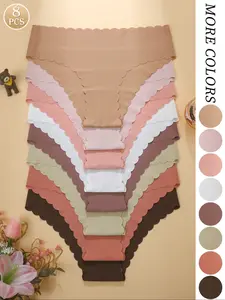 Women's Plus Size Low Waist Underwear Set, Breathable Soft Elastic Mid-Waist Panties, Casual Fitted Comfortable Daily Wear, Everyday