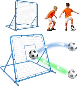Soccer Goal with Rebounder, 2-in-1 Dual-Mode Soccer Training Equipment, Adjustable Angle Passing & Practice, Durable Frame for Kids Teens Adults
