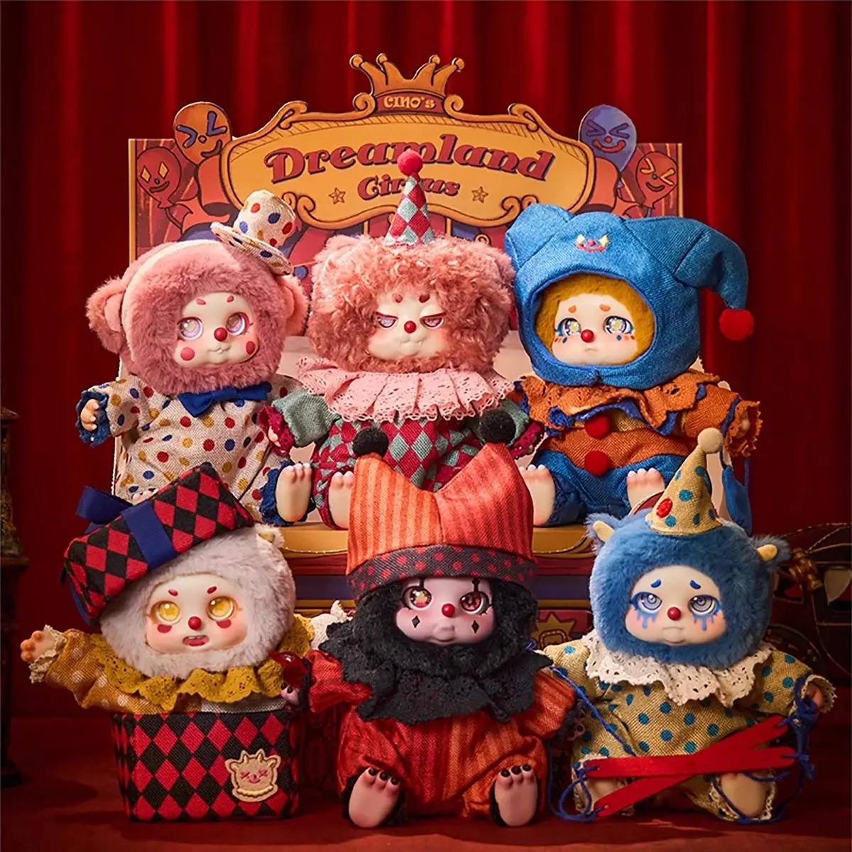 Cino Dream-Seeking Circus Series Soft Fabric Stuffed Animal Blind Box Collectible Figurine, Cuddly Doll Gift for Birthday, Surprise Collectible Toy