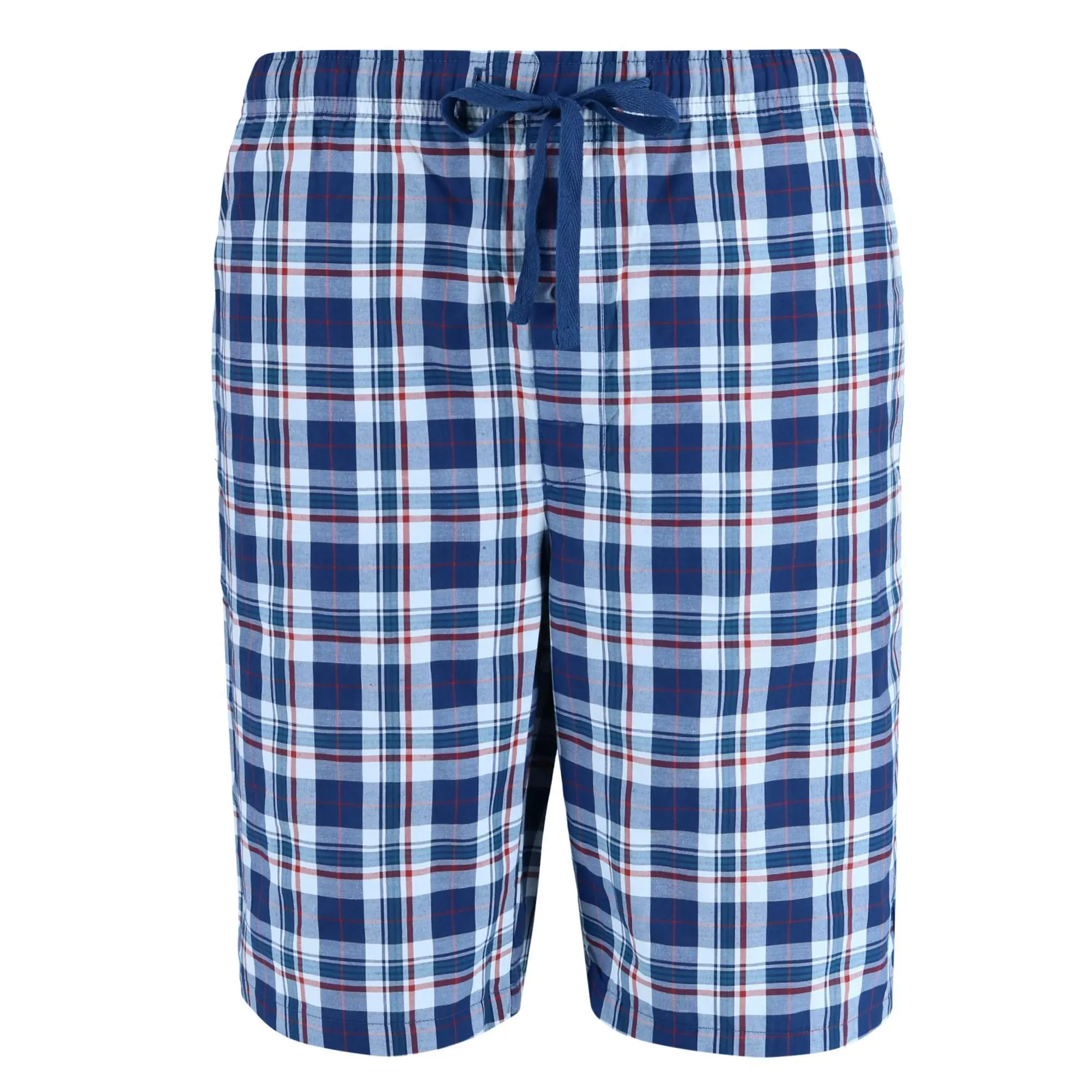 Hanes Men's Woven Cotton Covered Elastic Waist Pajama Sleep Shorts with Full-Size Pockets, Evening Nightwear Loungewear, Pajamas, Covered Elastic Waistband, One Button