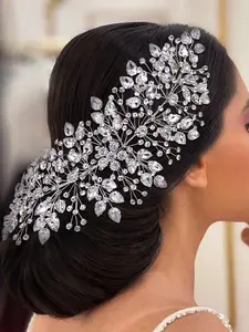 Rhinestone Decorated Bridal Headband, Elegant Bridal Headwear for Wedding Bridal Party Formal Occasions, Fashion Hair Accessories for Women