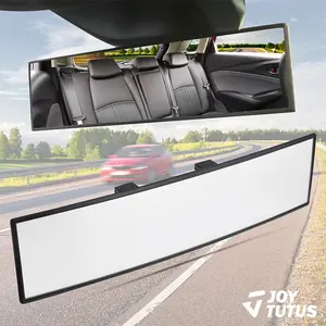 Joytutus Universal 11.81 Inch Panoramic Convex Real View Mirror for Car SUV Trucks Reversible Passengers High-Quality Glass Anti-Fall Design Easy Install Rearview Mirror