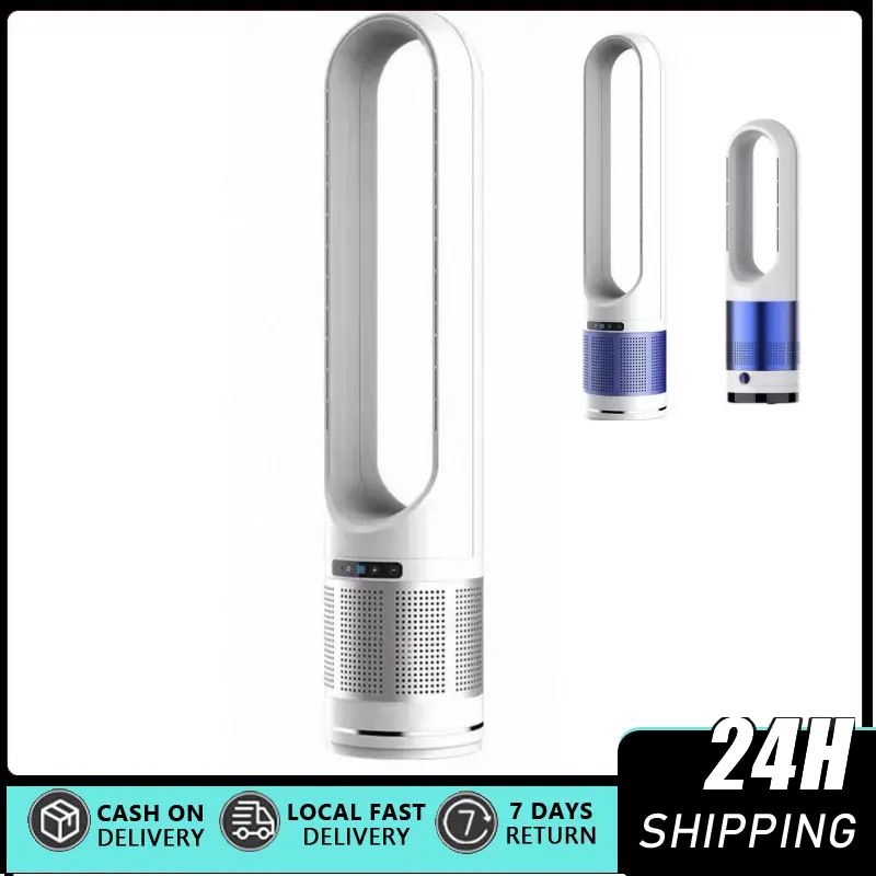 41 in Tower Shape 3-in-1 Bladeless Fan & Heat Combo - Indoor HEPA Filter Air Purifier, 26ft/s Quiet Mode, 80° Oscillation, 8 Speeds, 8H Timer, Tip-Over Switch, Large Coverage for Bedroom