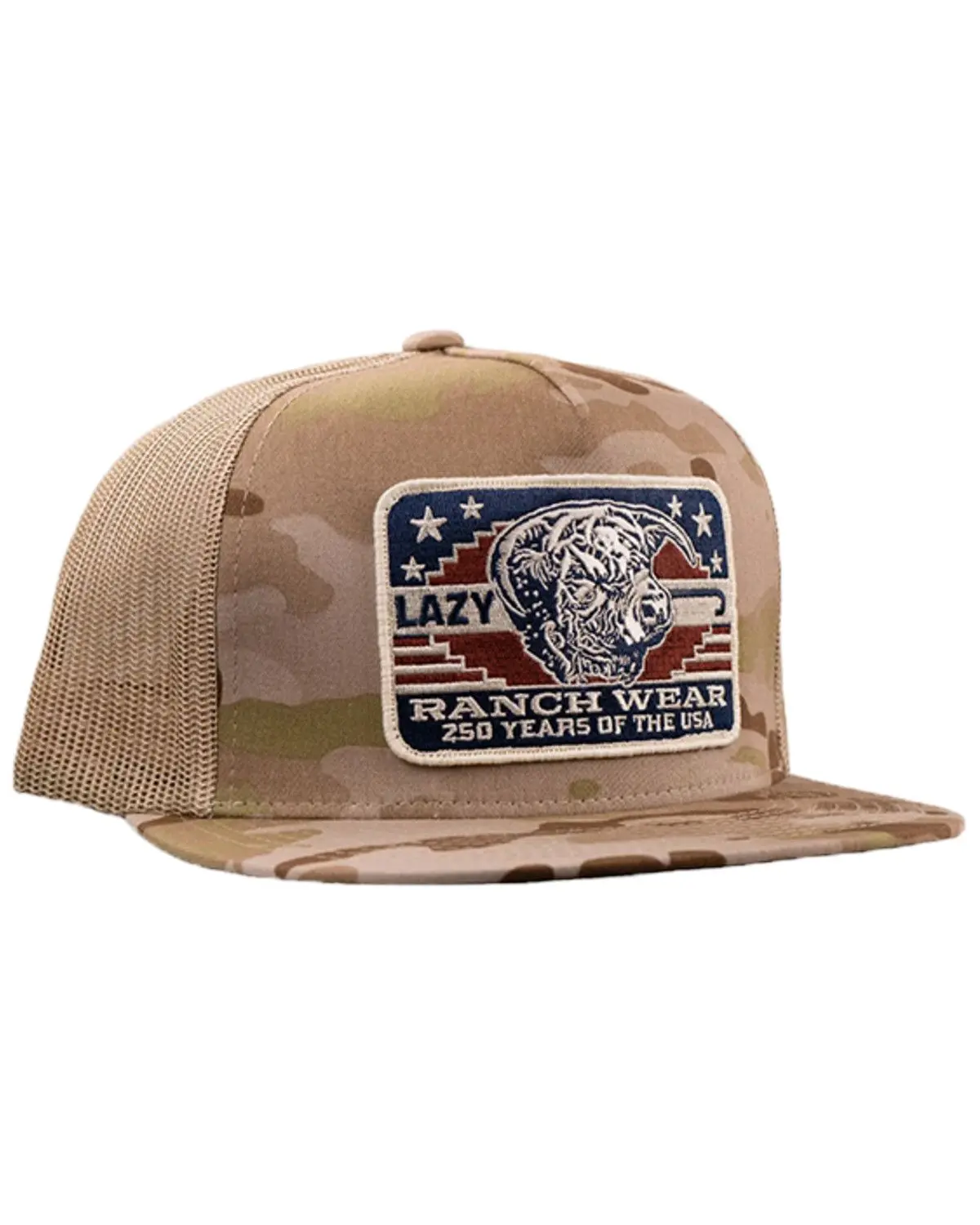 Lazy J Ranch Wear Men's Men'S America 250Th Ball Cap - Camotan4-Free