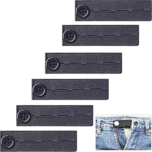 6 Pieces Elastic Waist Extenders, Adjustable Wasitband Button Extender for Pants Jeans Trousers