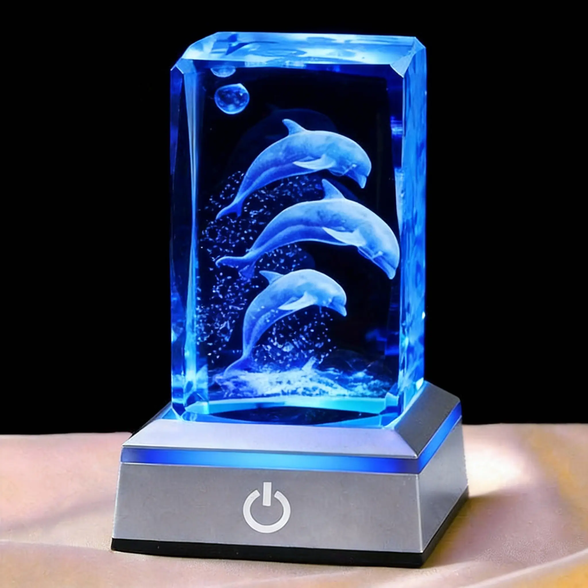 3D Crystal Ball Nightlight - Dolphin Gifts for Women Men, Laser Etched Dolphin Decor Glass Figurines Statue Stuff for Room Decorations Birthday Christmas Gifts for Lovers Keepsake Paperweight,Summervibes summerwins