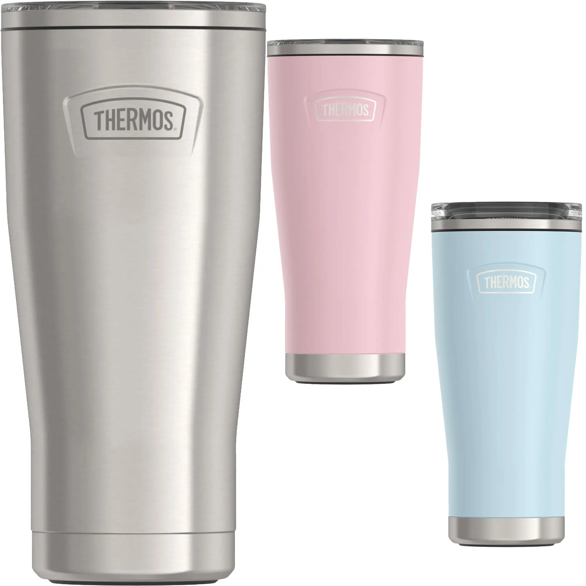 Thermos 24 oz Icon Vacuum Insulated Stainless Steel Tumbler - Portable Coffee & Drink Container with Slide Lock Lid, Straw, and Superior Insulation