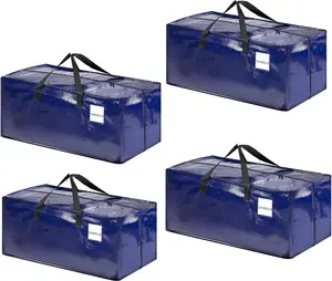 4-pack extra-large heavy-duty moving bag features reinforced handles durable zippers and waterproof materials saving space storage transportation and travel