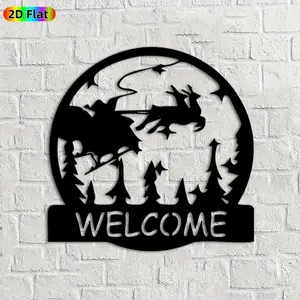 1pc Dragon & Deer Metal Wall Art,Dynamic Dragon & Deer Statue Mural, Ideal Gift for New Year, Easter, Nature & Wildlife Enthusiasts, Rust-Resistant Metal Wall Decor Wall Sculptures,  Stunning Outdoor & Indoor Decor