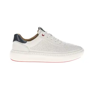 Johnston & Murphy Mens Anders Perforated U-Throat Lace Up Sneakers Shoes Casual - White