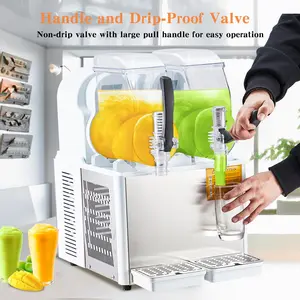 GARVEE Commercial Slushy Machines: 2.1-4L Stainless Steel, Self-Cleaning, Ideal for Frozen Drinks, Smoothies, and Margaritas in Cafes, Bars, and Homes.