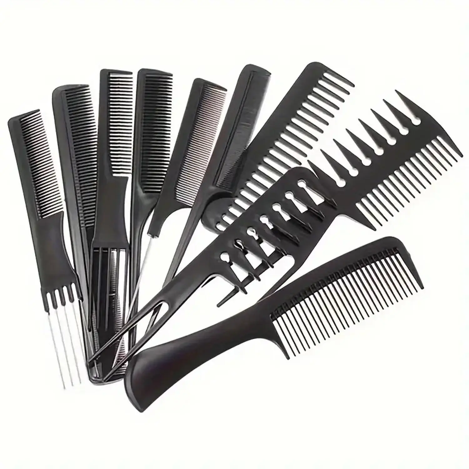 Hair Styling Comb Set, 10pcs/set Professional Specific Styling Comb, Hairdressing Comb, Hair Cutting Comb For Salon Barber Shop, Styling Tools