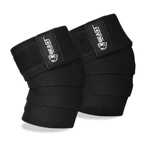 Knee Wraps (Pair) for Squats with Fastening Support, Powerlifting, Weightlifting, Leg Press,- Flexible 78” 98” Knee Wraps for Squatting - Men & Women