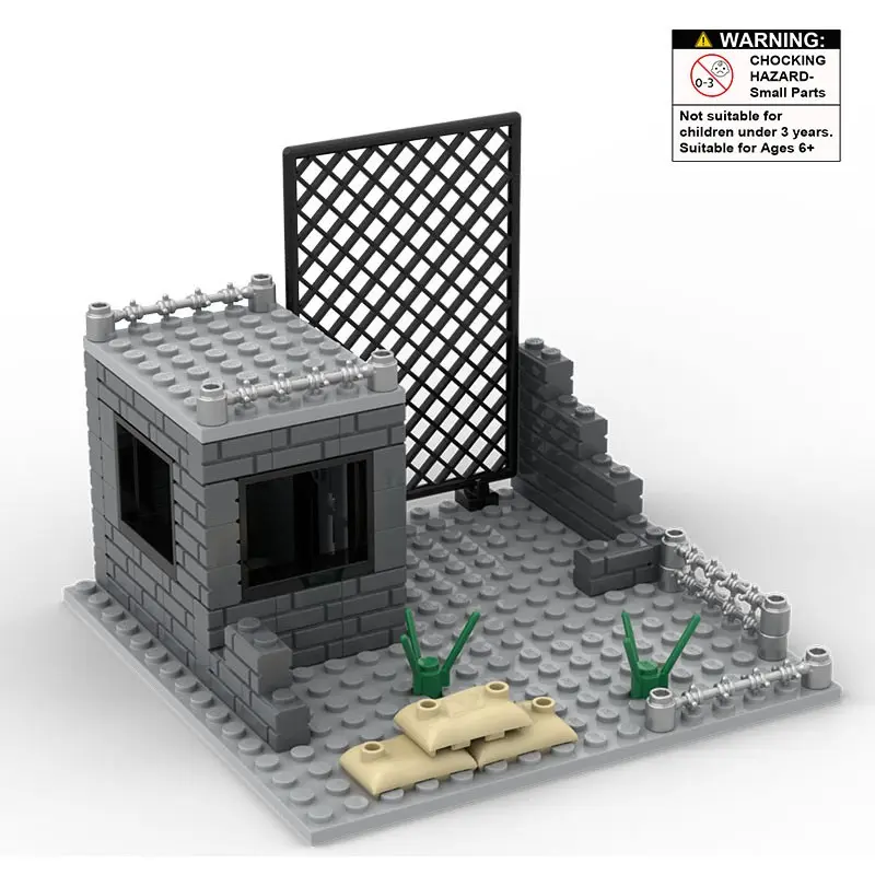 Military Base Observation Tower Sentry Tower Cannon Weapon Small Particles Moc Creative Building Block Building Blocks DIY Boy STEM Toy Gift Diy Building Model
