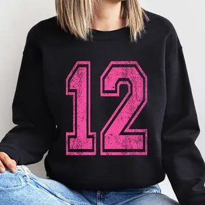 Custom Number Sweatshirt, Personalized Sports Number Sweatshirt, Gameday Mascot School Team Number Sweater, Birthday Age Sweatshirt, S0001
