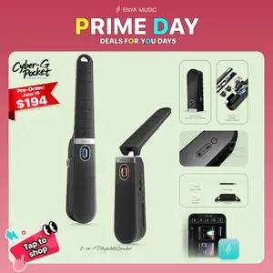 【Music Is Free】Enya CYBER-G Pocket 2-in-1 Playable Speaker,world's first playable speaker,Smart Stringless guitar CyberG PocKet Pocket Cyber Guitar ,foldable and portable , for adults, children, Stringless, Auto Play Mode,Fold to Listen,Unfold to Play