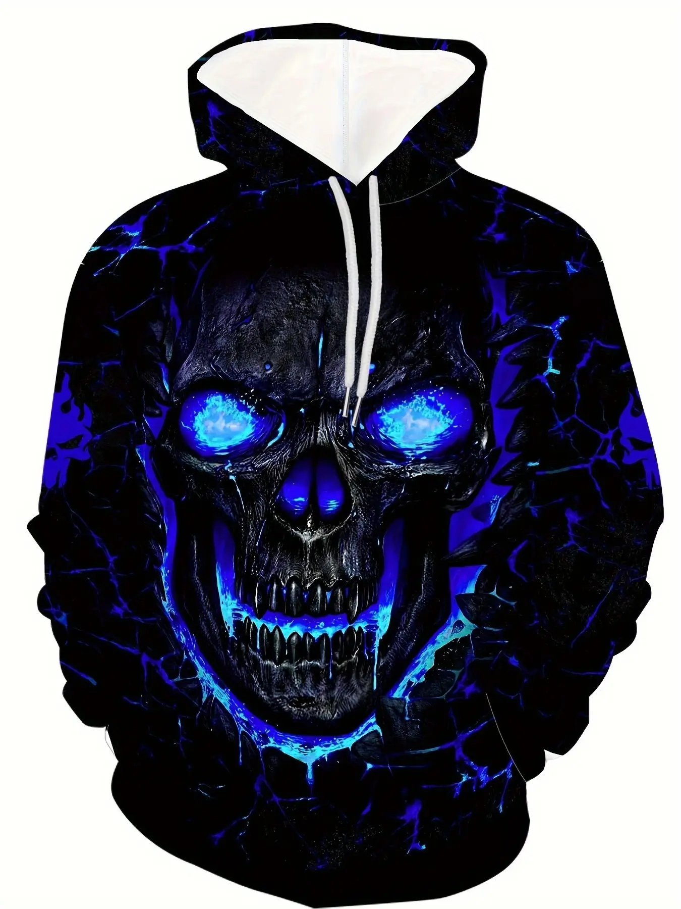 Men's Skull Head High-Definition 3D Print Hoodie, Casual Elastic Hooded Sweatshirt, Casual Streetwear Sweatshirt for Fall & Winter, Sportswear, Casual Sweatshirts