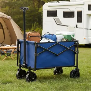 【Upgraded】Collapsible Wagon with Wheels, 176 lbs Wagons Carts Foldable Wagon Cart with Flexible Handle, Lightweight Portable Folding Utility Grocery Shopping Cart for Grocery Sports Garden Camping