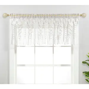 Boho Macrame Textured Cotton Valance by Lush Decor