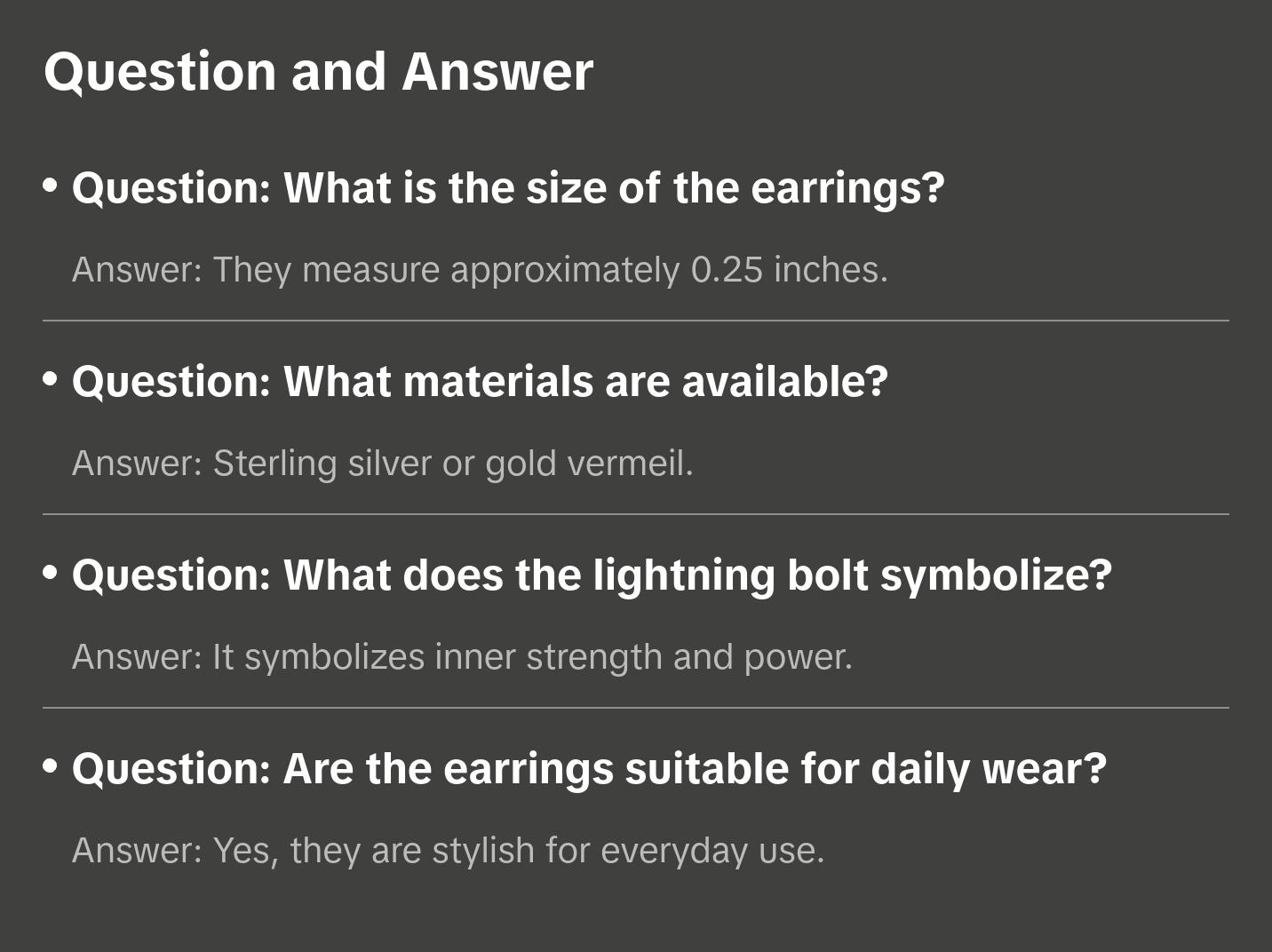 Lightning Bolt Stud Earrings