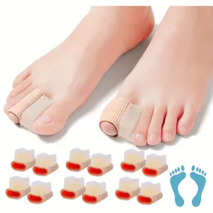 6 Pairs Elastic Fiber Gel Toe Splitter Silicone Toe Spacers Gel Toe Spacer Separators for Hallux Bunion Pain Relief Beauty & Personal Care