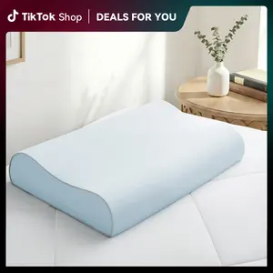 PEACENEST Blue Gel Cooling Memory Foam Pillow – Pressure Relief Neck Support Bed Pillow for Hot Sleepers, Breathable Stretch Cover Mother's Day Gift