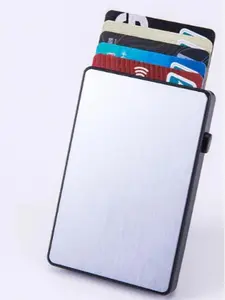 RFID Blocking Metal Card Holder Minimalist Slim Design Pop-Up Credit Card Wallet with RFID Protection and Metal Construction for Everyday Use