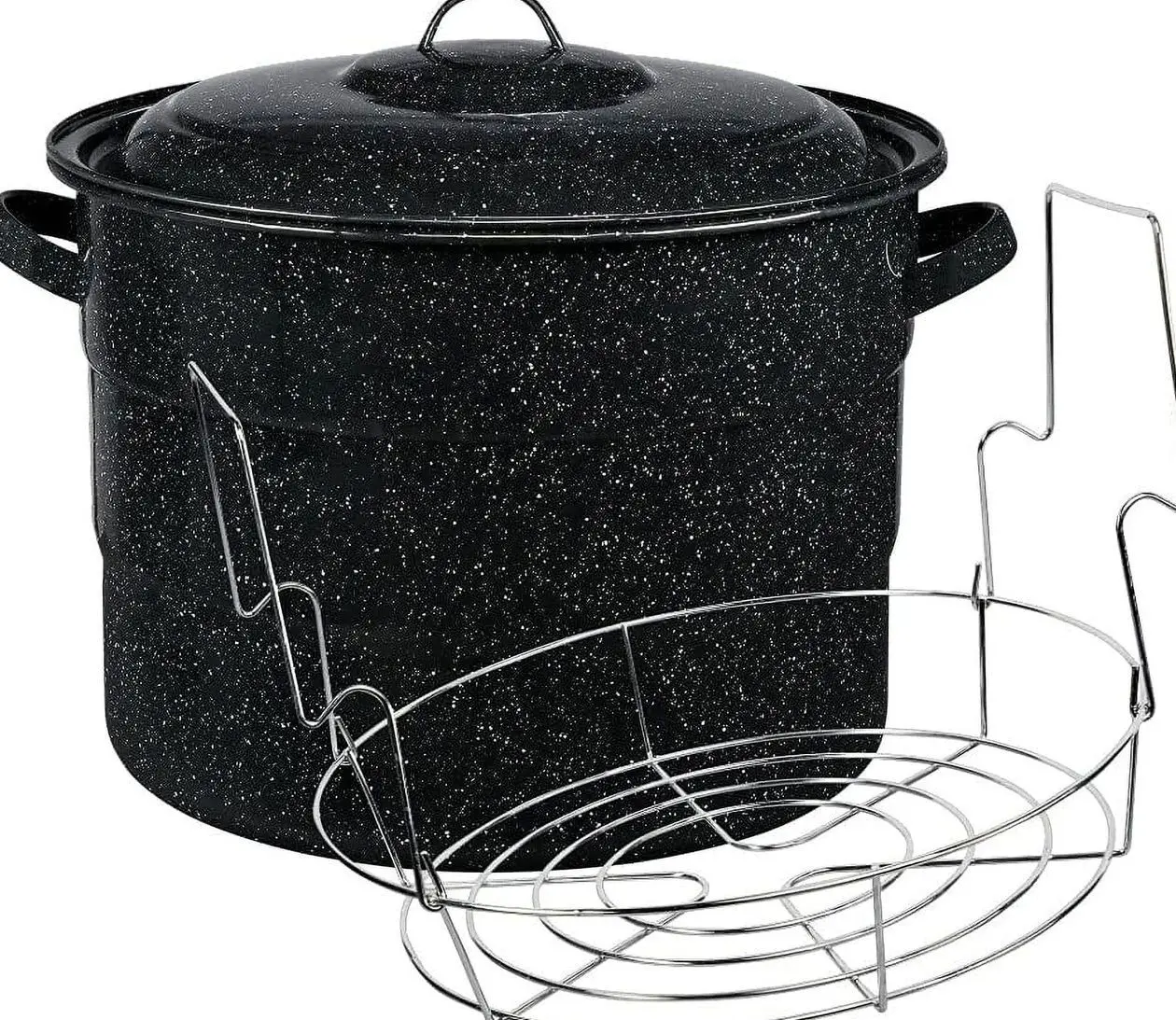 Granite Ware 21.5 Quart Water Bath Canner with Rack Enamel Canning Pot for Jam Salsa Pickles Home Preserving Cookware
