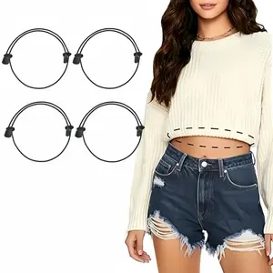 4/2 Pack Elastic Crop Bands Lightweight Adjustable Band for Crop Tops, Shirt Tuck Band,Adjustable Tool for Sweater and Shirts to Change The Style of Your Tops
