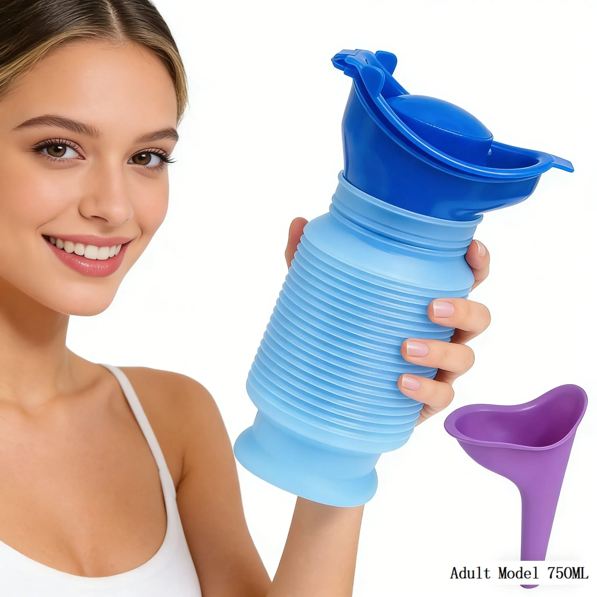 Portable Emergency Urinal Bottle 750ML, Large Capacity Leak-Proof Portable Toilet, Ideal for Car Travel, Outdoor Camping, Long-Distance Trips, Camping Supplies, Travel Accessory