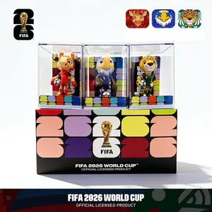 [FIFA Official Licensed] 2026 World Cup Mascot Complete Collection Ornaments Canada Maple, Mexico Zayu, USA Clutch 9cm/3.54inch Mini Figures 3Pc Set Collectible Football Souvenir Fan Memorabilia Desktop Decor Trendy Toys Genuine Merchandise