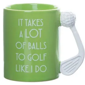 Boxer Gifts 'It Takes A Lot Of Balls To Golf Like I Do' Unique Golf Mug | Gag & Joke Gifts For Golfers - Funny Golf Gifts For Men Dad Women | Novelty Club Shaped Handle