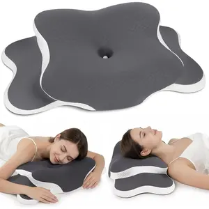Pillow for , Memory   Bed Pillow, Adjustable Height Contour Pillow for Sleeping, Ideal for Side, , and  Sleepers (Gray)