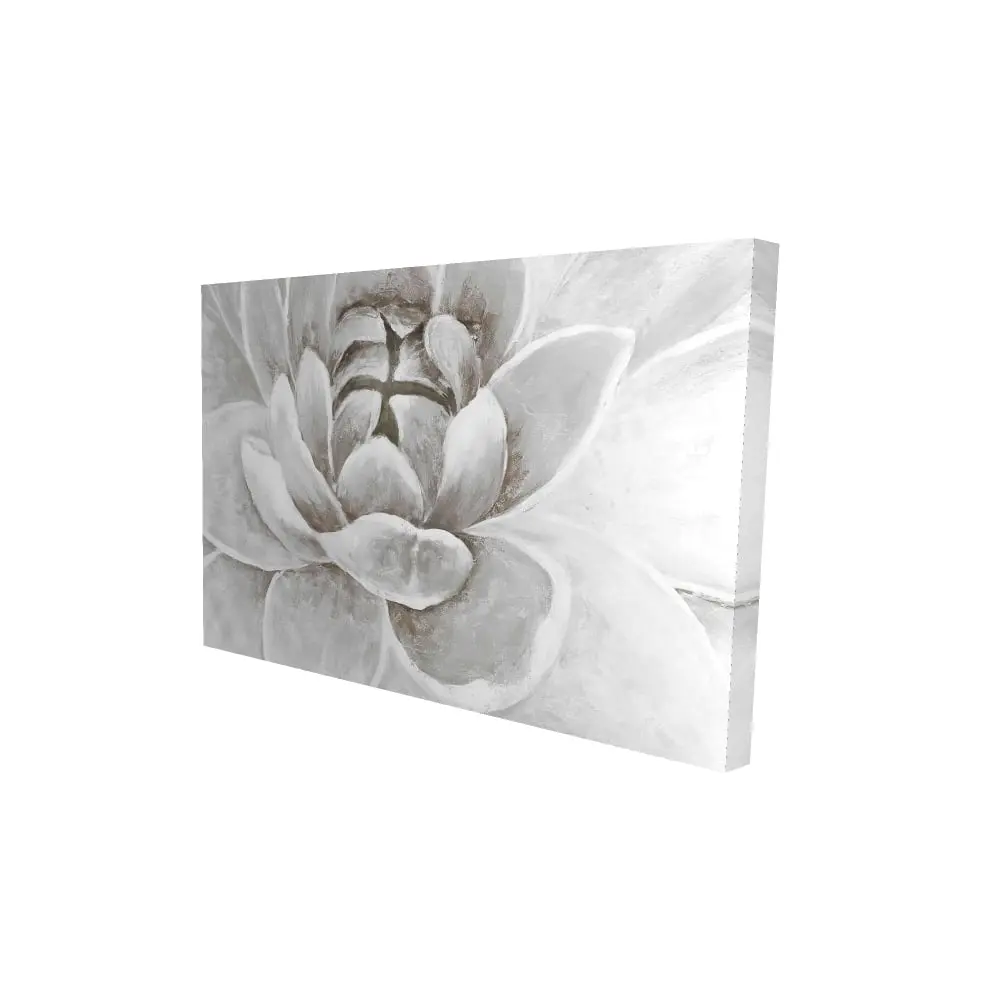 24x36 in Delicate White Chrysanthemum Wall Art Poster Print with 360 Stand - Nature-Inspired Minimalist Botanical Decor, Artistic Home Decoration (2080-2436-FL88-1)