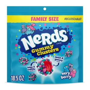 Gummy Clusters, Candy, Very Berry, Crunchy and Gummy, 18.5 oz