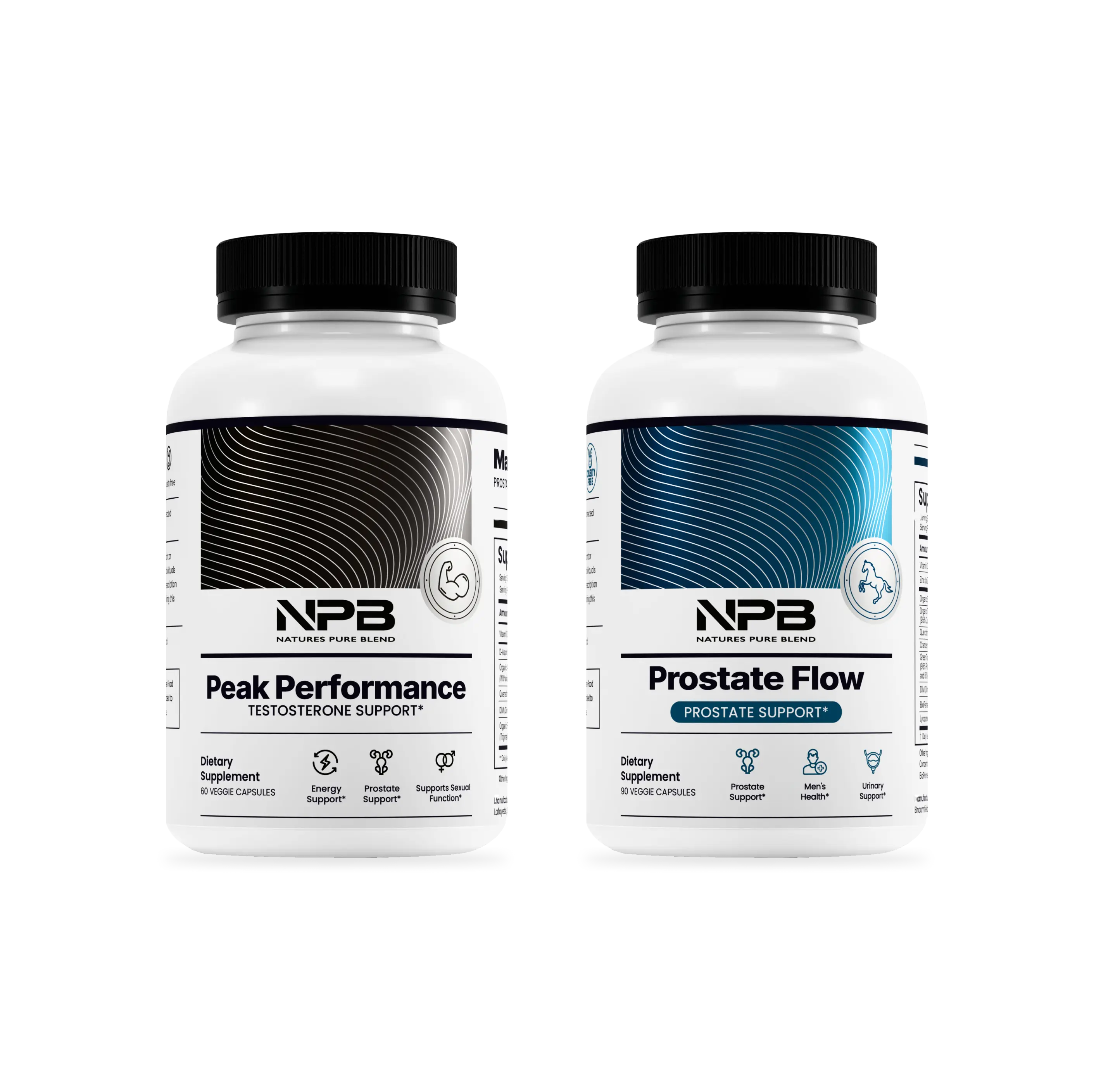 Nature's Pure Blend Men's Vitality & Prostate Bundle - Peak Performance & Prostate Flow - Natural Support for Urinary Health, Hormone Balance, and Energy - Made in USA