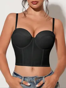 Women's Solid Color Push Up Bra, Fashion Comfortable Breathable Bra, Women's Lingerie for Daily Wear, Non Slip Bras, Wireless Compression Bras, Wireless Padded Bra