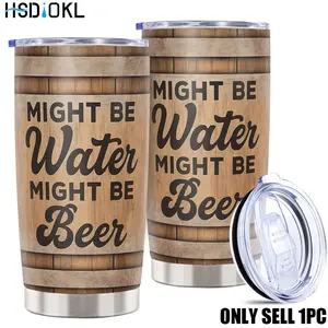 Oktoberfest Beer Stein Tumbler 20oz - Insulated Stainless Steel Mug, Rustic Wood Barrel Design, Keeps Drinks Hot/Cold, Fits Car Cup Holders, Perfect German Beer Festival Gift for Men & Women, Vacuum Insulated Tumbler, Thermal Flask