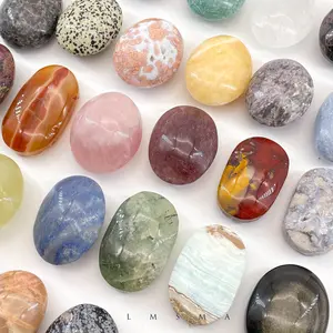 [Video Order]1 Count Crystal Palm Stone/Size:50mm-70mm/Weight: 60g-120g/Material:Peach moon stone,Golden obsidian,Moss agate,Blue moon stone and so on