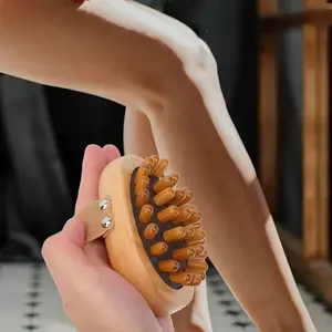 Beech Wood Lymphatic Massage Brush, Handheld Scalp & Body Massager with Air Cushion, Fat Burning, Lymph Drainage, Full Body Relaxation Tool, Body Care