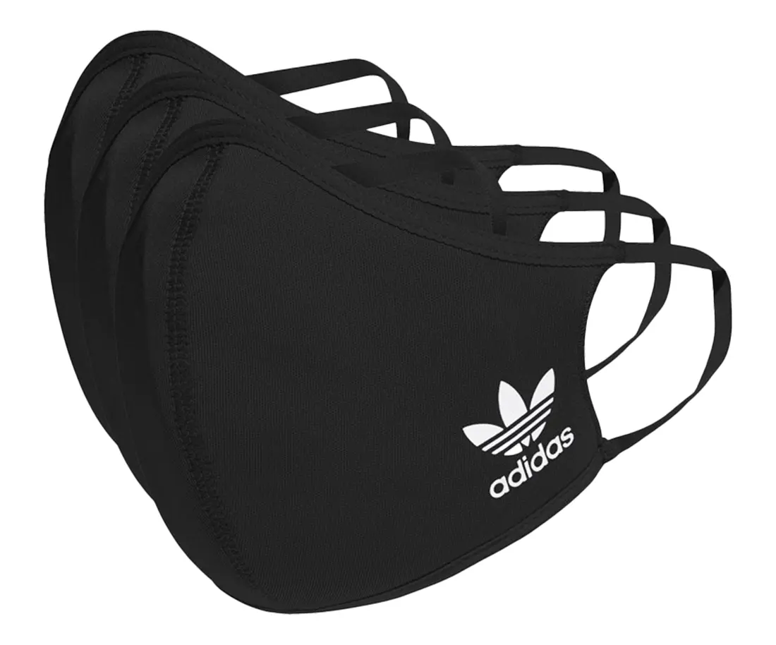 Adidas Unisex OS Plain Casual Sporty Face Mask - One Size, No Additional Features (Women's Tops & Outerwear Compatible)