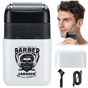 Waterproof Electric Razor, Cordless Portable Shaver, Rechargeable Beard Trimmer with 2 Floating Blade, Portable Beard Trimming Tool for Home & Travel Use